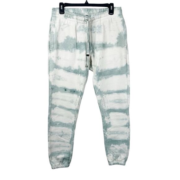 TALENTLESS Sweatpants Womens Small Tiger Wash Blue Spruce Tie Dye Stripe Cotton - Picture 2 of 10